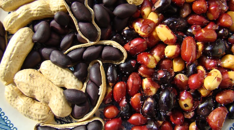 These are Schronce’s Fried Peanuts, featuring both red-skinned and black-skinned peanuts. Photo credit: Arty Schronce.