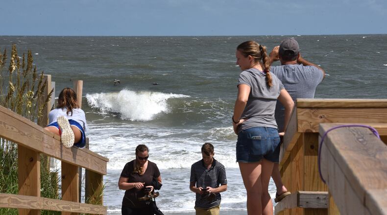 September 3, 2019 Tybee Island -  Many people were remaining on Tybee Island Tuesday despite pleas to evacuate. (Hyosub Shin / Hyosub.Shin@ajc.com)