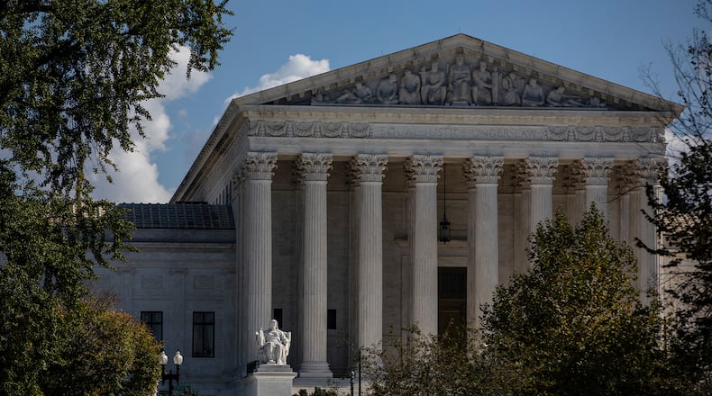 The United States Supreme Court on Oct. 22, 2020, in Washington, D.C. (Samuel Corum/Getty Images/TNS)