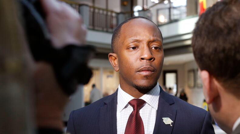 Atlanta Board of Education chairman Courtney English, who is running for Atlanta City Council, says he misspoke during a candidate forum last month when he claimed he bought his family home in Atlanta's Oakland City neighborhood. The home is owned by his aunt, he said. Tax records show the property has a senior tax exemption. File photo by BOB ANDRES / BANDRES@AJC.COM