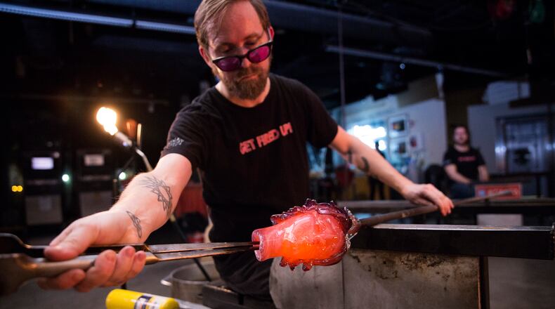 hot glass sculpting shot with Robin Rogers
