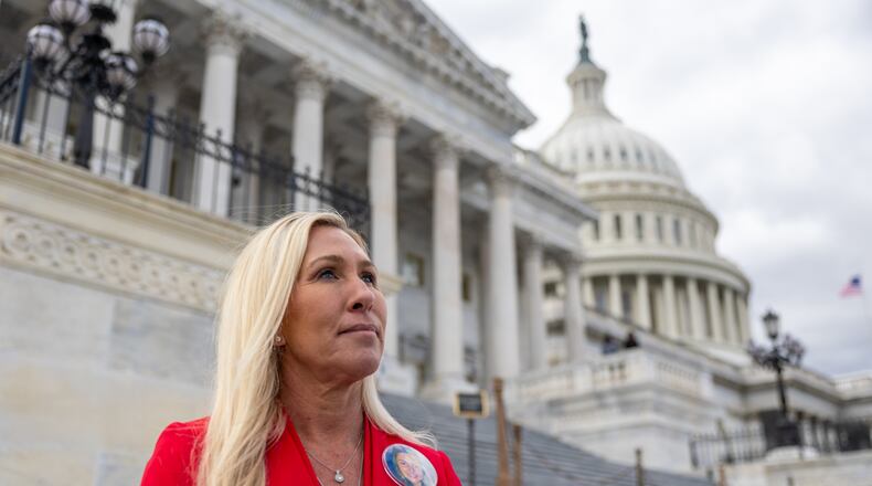 U.S. Rep. Marjorie Taylor Greene, R-Rome, sent a letter to Republican colleagues in the U.S. House on Tuesday saying she "will not tolerate" the leadership of Speaker Mike Johnson.