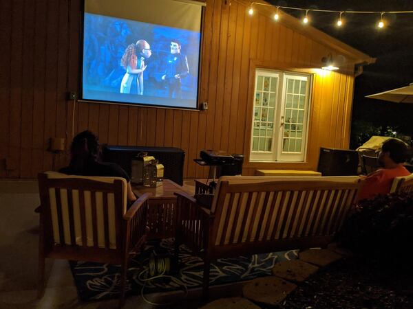 The Bonners set up movie night in their East Cobb backyard. Contributed by Penny Bonner