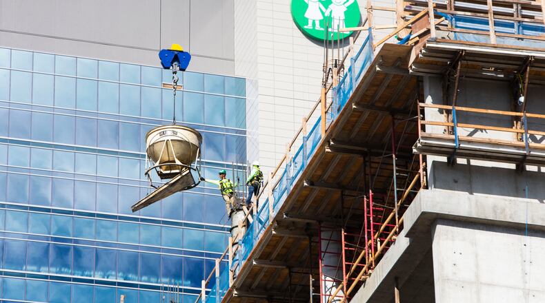 Construction continues on Children Healthcare of Atlanta's Arthur M. Blank Hospital on Wednesday, October 26, 2022, in Brookhaven, Georgia. When construction is finished, the Arthur M. Blank Hospital will be a 446-bed pediatric hospital. CHRISTINA MATACOTTA FOR THE ATLANTA JOURNAL-CONSTITUTION.