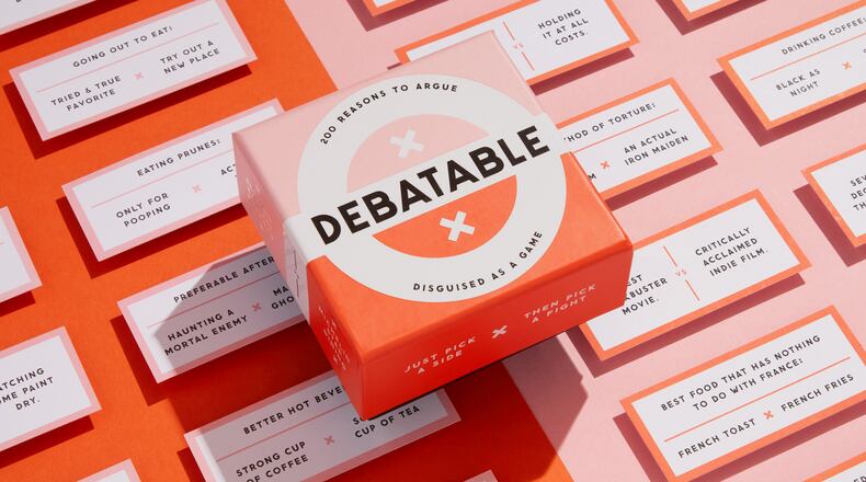 Have fun debating popular subjects with a card game that’s ideal for those with strong, albeit friendly, opinions.
(Courtesy of Brass Monkey)