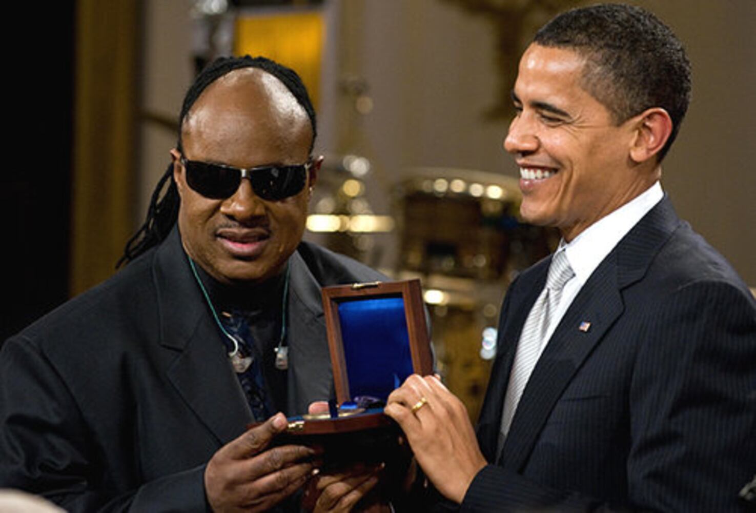 President Obama honors Stevie Wonder