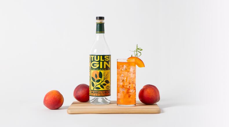 The Peach on the Pitch might just be Atlanta's next signature cocktail. The drink features a peach syrup made with Pearson Farm peaches and locally distilled Murrell's Row Tulsi gin. (Courtesy of Pearson Farm)