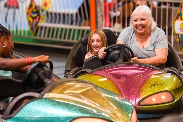 Visitors play bumper cars at Fun Spot America theme park in Fayetteville on  Friday, June 28, 2024. (Ziyu Julian Zhu/AJC)