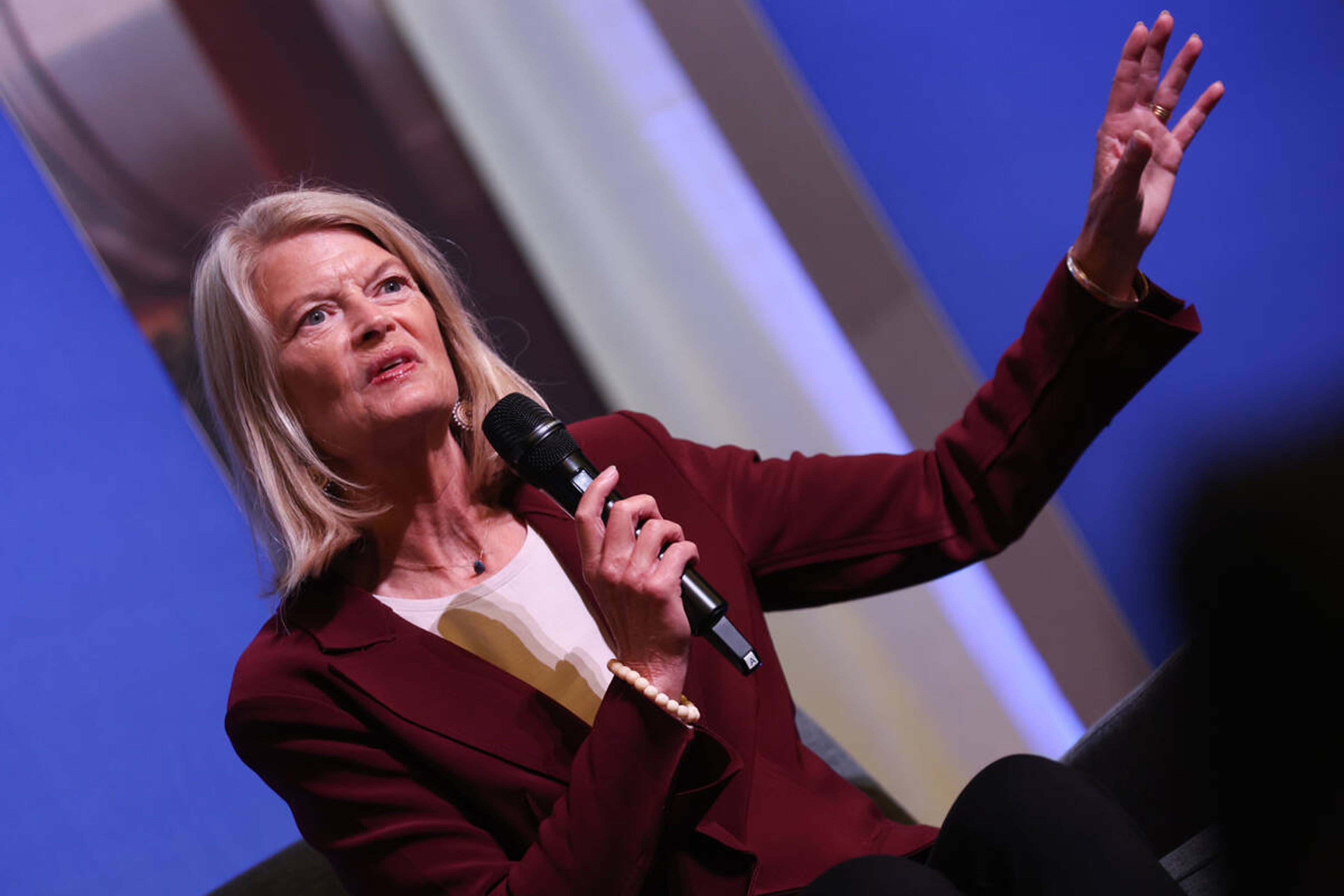 U.S. Sen. Lisa Murkowski, R-Alaska, speaks during the Alaska Oil and Gas Association's annual conference on Aug. 28, 2024, in Anchorage, Alaska. (Ellen Schmidt/Las Vegas Review-Journal/TNS)