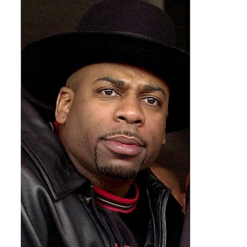 FIL - In this Feb. 22, 2002 file photo made in Los Angeles, the late Rap legend Jam Master Jay, is shown. (AP Photo/Krista Niles, File)