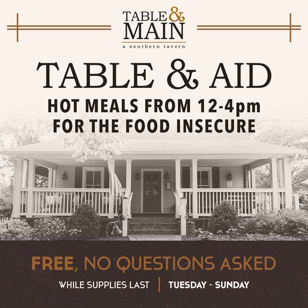 Table & Aid has so far served more than 400 food-insecure Atlantans during the coronavirus crisis. COURTESY OF RO HOSPITALITY