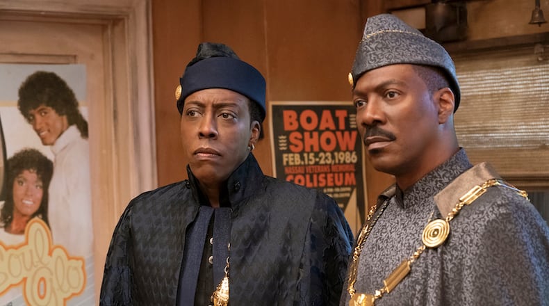 Arsenio Hall and Eddie Murphy star in "Coming 2 America." Courtesy of Amazon Studios