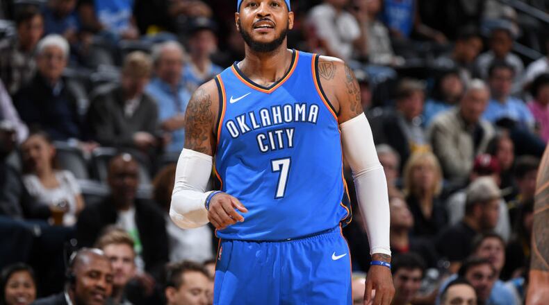 Carmelo Anthony and the Oklahoma City Thunder lost in Minneapolis, then had a bumpy landing in Chicago.