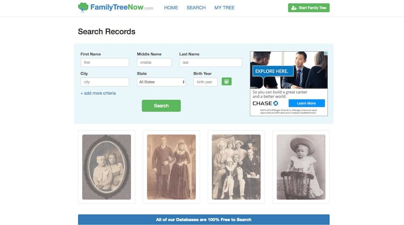 Many are scrambling to remove their information from the invasive genealogy site that boasts free access to peoples’ information. (Family Tree Now/TNS)