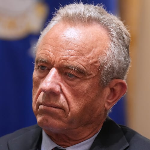 FILE - Secretary of Health and Human Services Robert F. Kennedy Jr., listens during a Cabinet meeting at the White House, May 27, 2026, in Washington. (AP Photo/Jacquelyn Martin, File)