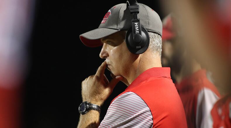 Football coach Andy Dyer has been with the Tigers since Acher’s inaugural season in 2009.