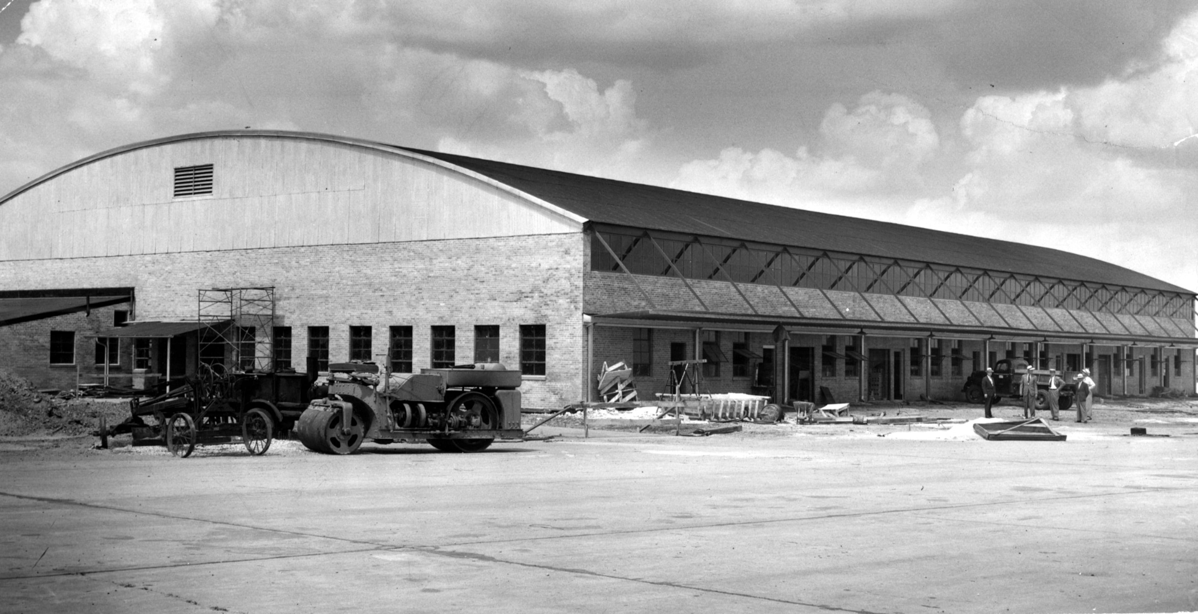 July 1947 original caption: "The new passenger terminal at Atlanta Municipal Airport is nearing completion. It will be ready for use in two months with a large restaurant and conference lounge."