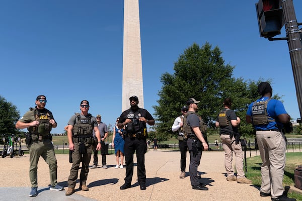 Homeland Security Investigations (HSI) agents in DC. President Trump has hinted at a heightened federal presence in other major cities. 