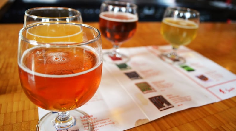 beer samples are $1 each- and a hefty pour gives you a good taste.