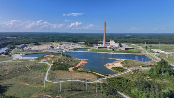 A drone image taken on Thursday, May 8, 2025, shows Plant Yates near Newnan, Georgia. (Miguel Martinez/AJC)