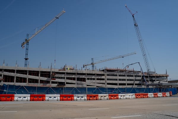 Hartsfield-Jackson Atlanta International Airport is building a new south parking deck on Friday, April 18, 2025 (Ben Hendren for the AJC)