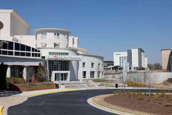 The Gas South Theater and Westin Atlanta Gwinnett Hotel are among the changes and additions to the 118-acre campus of the Gas South District, in Duluth, Ga. (Jason Getz/AJC 2024)