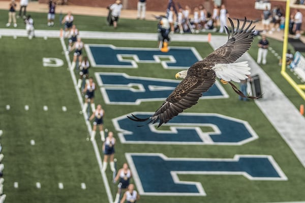 Freedom flew over the field as part of Georgia Southern's pregame football festivities from 2007 through 2024. (Courtesy of Georgia Southern University)