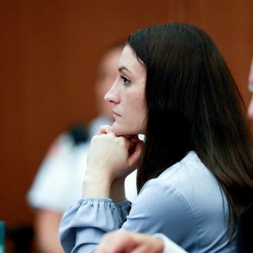 Lindsay Clancy, and her attorney Kevin Reddington , listen to testimony from Rebecca Jollotta, during Clancy's murder trial in Plymouth Mass., on Tuesday Aug. 11, 2026 in Plymouth, Mass. (Jonathan Wiggs/The Boston Globe via AP, Pool)