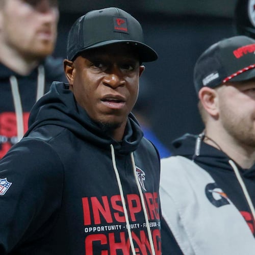 Raheem Morris — pictured during his last game as Falcons head coach on Jan. 4 — was picked to be the 49ers defensive coordinator for next season. (Miguel Martinez/AJC)