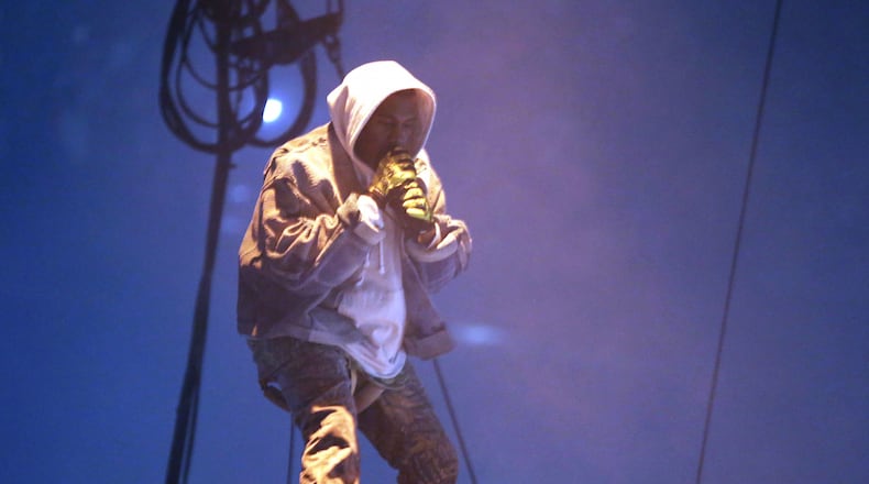 Kanye West brought his floating stage and a set list that included "Famous," "Jesus Walks" and "Heartless" to a sold-out show at Philips Arena on Sept. 12, 2016. Robb Cohen Photography & Video /www.RobbsPhotos.com