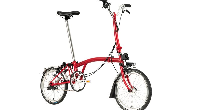 A Brompton foldable bike with six speeds is big on riding options and small on space.
(Courtesy of Brompton)