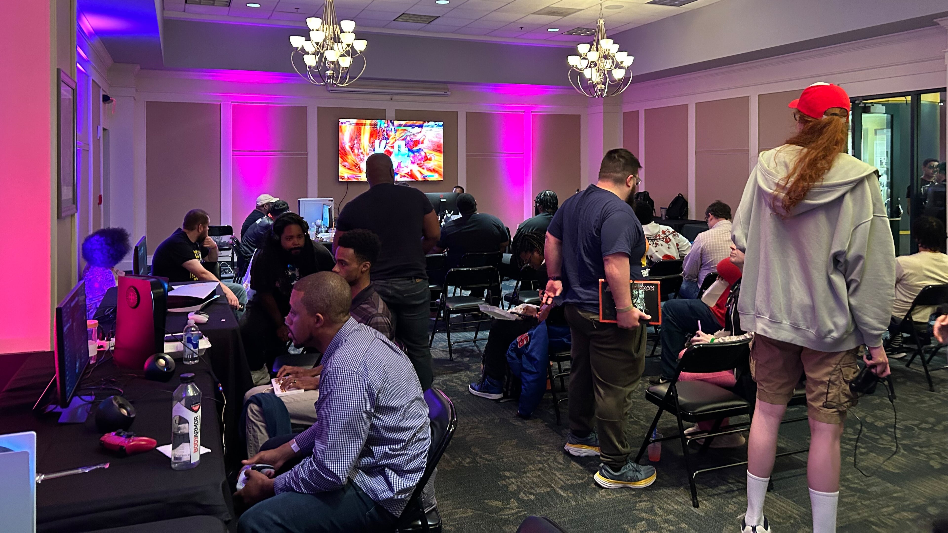 Gamers compete in a tournament of "Street Fighter" at SON Technologies' annual Isekai Convention. (Jason Clarke/SON Technology)
