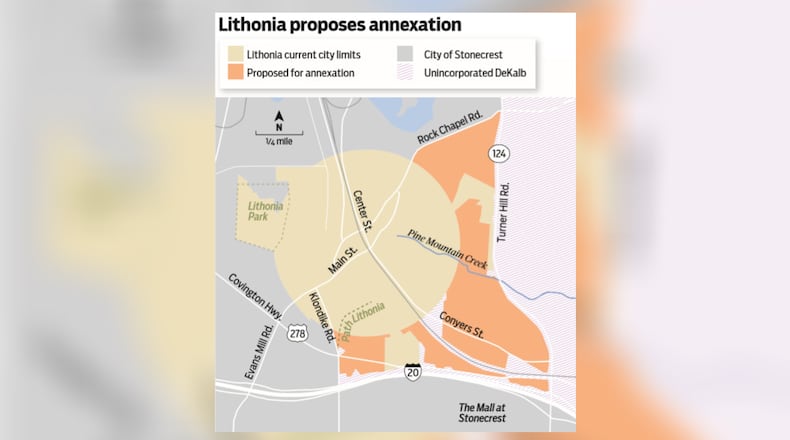 This is a map of Lithonia's proposed annexation.