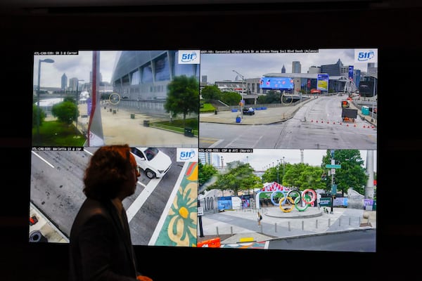 GDOT State Traffic Engineer Samuel Harris addresses the press, explaining the traffic engineering efforts planned for the World Cup, including the use of additional personnel at the Incident Management Room in the Transportation Management Center on Wednesday, June 10, 2026. (Miguel Martinez/AJC)