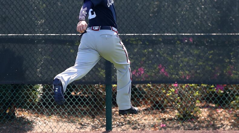 Braves outfielder Dustin Peterson. Curtis Compton/ccompton@ajc.com