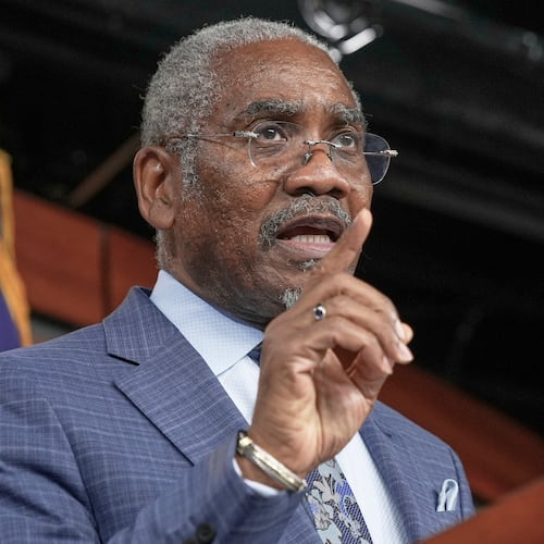 FILE - Rep. Gregory Meeks D-N.Y., speaks during a news conference at the U.S. Capitol, July 2, 2025, in Washington. (AP Photo/Mariam Zuhaib, file)