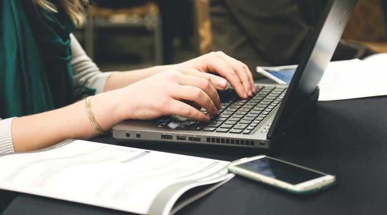 Stock photo of laptop user