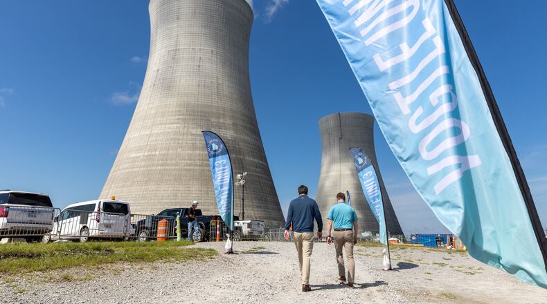 The expansion of the Vogtle nuclear plant near Augusta was originally supposed to cost $14 billion, but total spending by all partners involved in the project soared past $35 billion. The first new reactor, Unit 3, was completed more than seven years behind schedule when it went into operation last year. The other reactor, Unit 4, might not enter service until later this year or at least six years later than expected. (Arvin Temkar/The Atlanta Journal-Constitution/TNS)