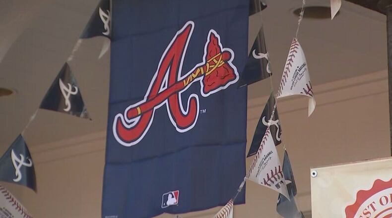 Fans cheer on Atlanta Braves ahead of Friday’s playoff game