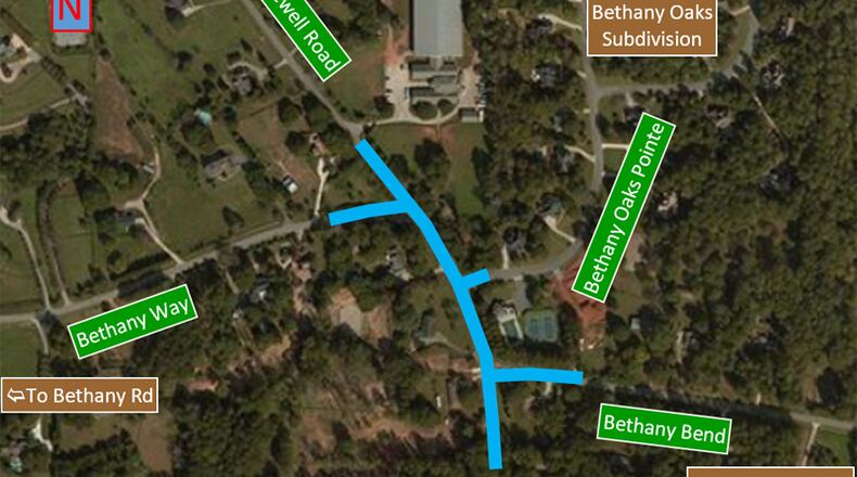 An online survey asks Milton residents what they believe should be done about trffic congestion along Hopewell Road at Bethany Bend and Bethany Way. CITY OF MILTON