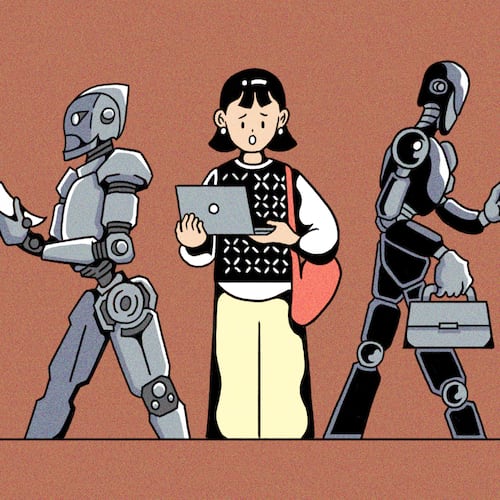 Universities across Georgia are increasingly offering more AI classes in hopes of preparing students for a changing job market. (Illustration: Broly Su/AJC)