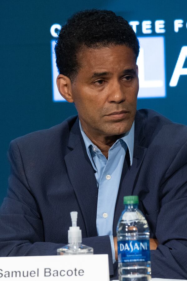 Samuel Bacote during a forum for Atlanta City Council candidates sponsored by the Committee for a Better Atlanta on June 8, 2021 in Atlanta.  Ben Gray for the Atlanta Journal-Constitution