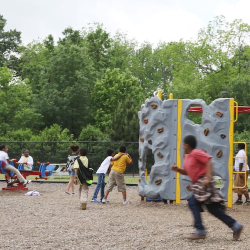 Children play on the playground at Dobbs Elementary School in Atlanta, Georgia, on Wednesday, May 1, 2019. (AJC file photo)