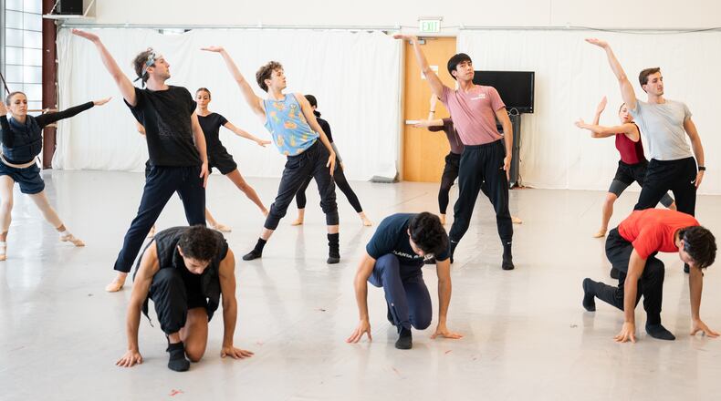 Atlanta Ballet dancers rehearse Claudia Schreier's ritualistic choreography for "The Rite of Spring." Courtesy of Shoccara Marcus, courtesy of Atlanta Ballet