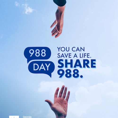 The 988 Lifeline is the national three-digit number for anyone experiencing emotional distress or a behavioral health crisis. (Courtesy of the Georgia Department of Behavioral Health and Developmental Disabilities)