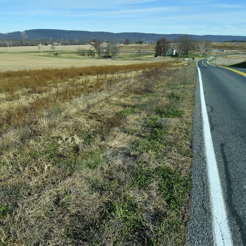 This stretch of land between the Conodoguinet Creek and Country Club Road near Carlisle, Pennsylvania, is in the planning stages to become a $15 billion data center complex, Friday Nov. 14, 2025, in Carlisle, Pa. (AP Photo/Marc Levy)