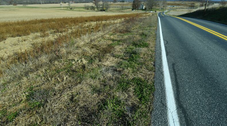 This stretch of land between the Conodoguinet Creek and Country Club Road near Carlisle, Pennsylvania, is in the planning stages to become a $15 billion data center complex, Friday Nov. 14, 2025, in Carlisle, Pa. (AP Photo/Marc Levy)