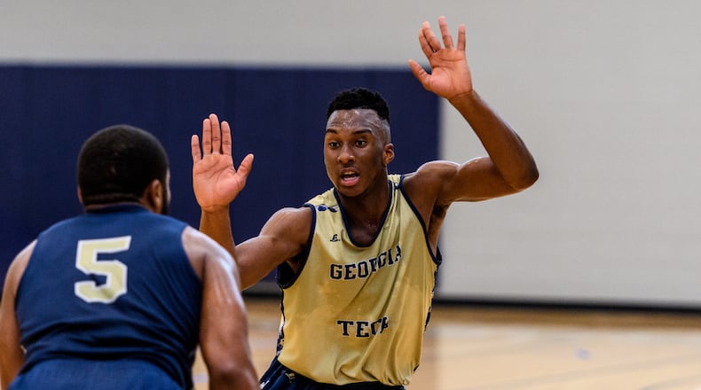 Josh Okogie during Georgia Tech basketball practice, August 1, 2016 (Danny Karnik / Georgia Tech Athletics)