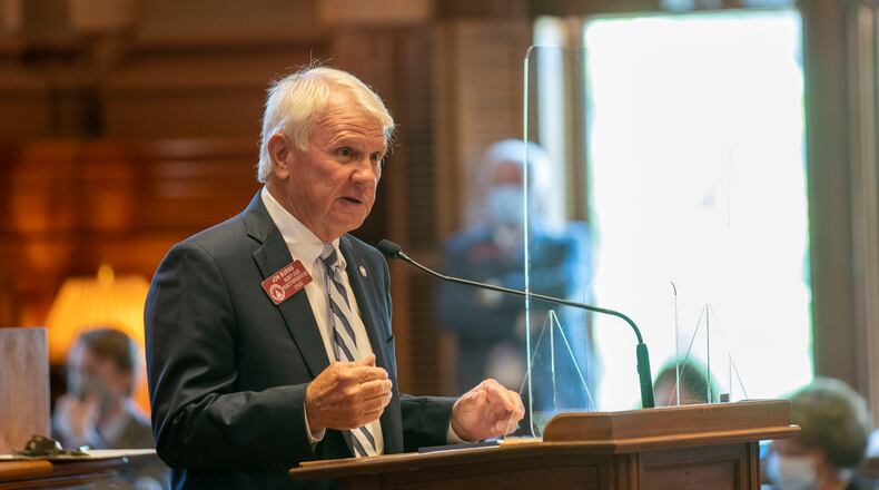 Georgia House Majority leader Rep. Jon Burns, R-Newington, speaks during the 30th day of the Georgia legislative session at the Georgia State Capitol building in Atlanta, Monday, June 15, 2020. (ALYSSA POINTER / ALYSSA.POINTER@AJC.COM)