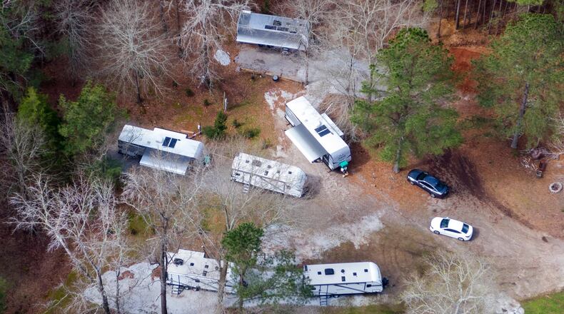 March13, 2020 Rutledge - Aerial photo shows the COVID-19 isolation and monitoring site, where the first COVID-19 patient Joey Camp is being isolated at Hard Labor Creek State Park, about 50 miles east of Atlanta, on Friday, March 13, 2020. (Hyosub Shin / Hyosub.Shin@ajc.com)